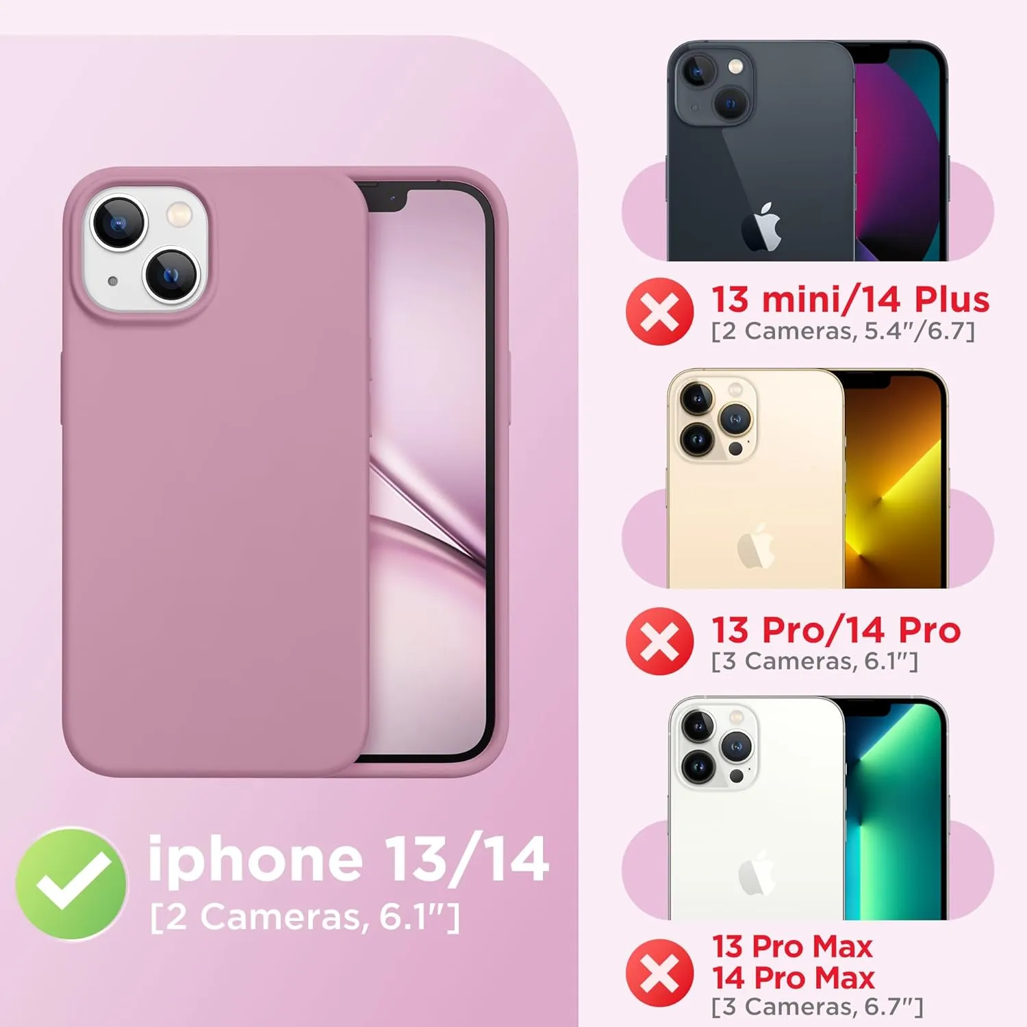 Magnetic for iPhone 13 Case & iPhone 14 Case, Compatible with MagSafe, [Soft Anti-Scratch Microfiber Lining], Slim Liquid Silicone Shockproof Protective Phone Case 6.1 inch, Blackcurrant