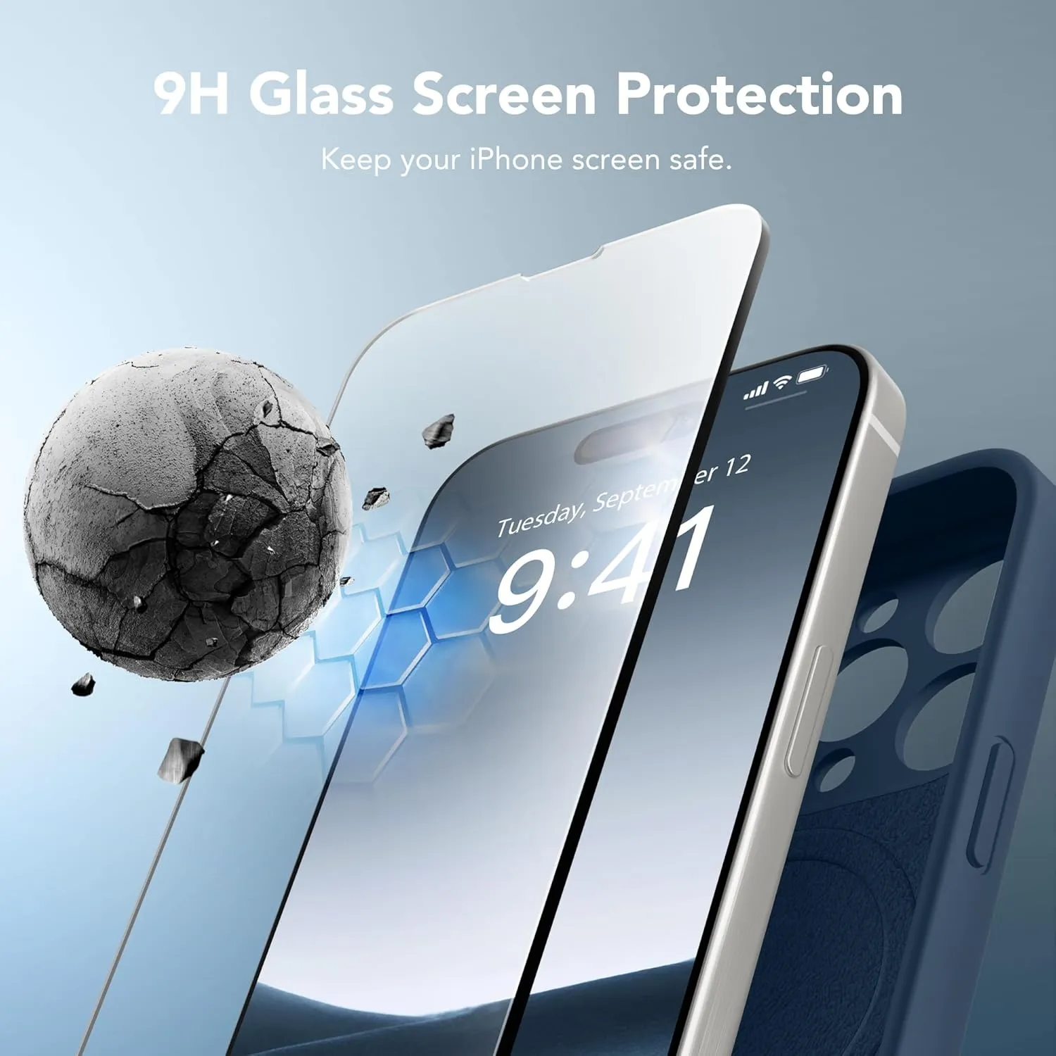 Magnetic for iPhone 15 Pro Case, Compatible with MagSafe, [Full Camera Protection][Screen Protector] Silicone Shockproof Protective Phone Case for iPhone 15 Pro 6.1", Cobalt Blue
