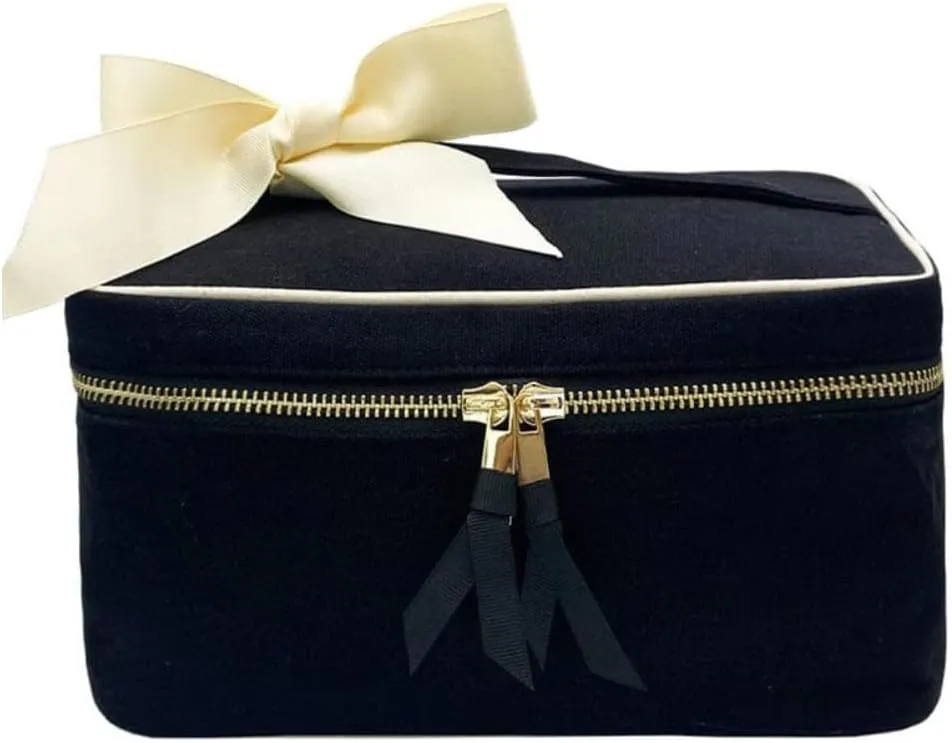 Makeup Bag for Women | Cosmetic Bag Organizer for Girls | Makeup Pouch for Traveling | Toiletry Bags for Women | Make Up Travel Pouches | Black