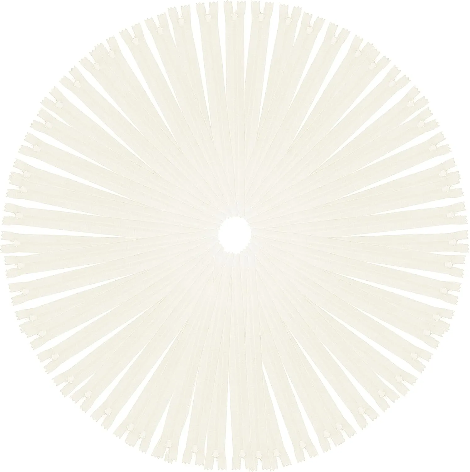 Mandala Crafts Off White Hidden Zippers - Off White Invisible Zippers 7 Inches Zippers - 100 Zippers for Sewing Crafts - #3 Sewing Zippers Bulk Off White Zipper Supplies