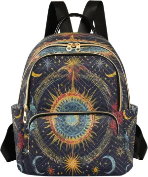 Mandala Ethnicmoon Stars Alchemy Backpack Purse Ladies Rucksack Travel Shoulder Bag Casual Daily Backpack