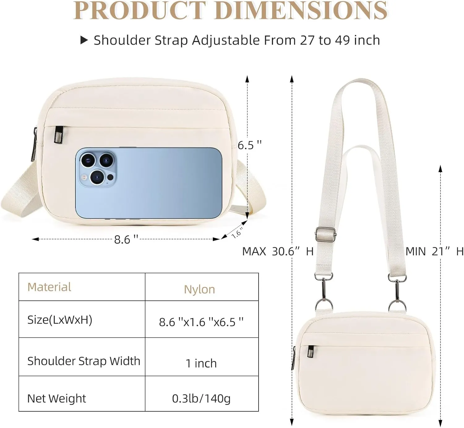 MAXTOP Small Crossbody Bags for Women Belt Bag Fanny Pack with Adjustable Strap