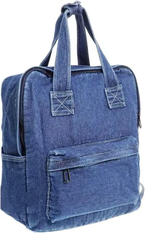 MaxxCloud Vintage Denim Laptop Backpack Casual Canvas Daypack Handbag Purse Lightweight Rucksack Shoulder Bag