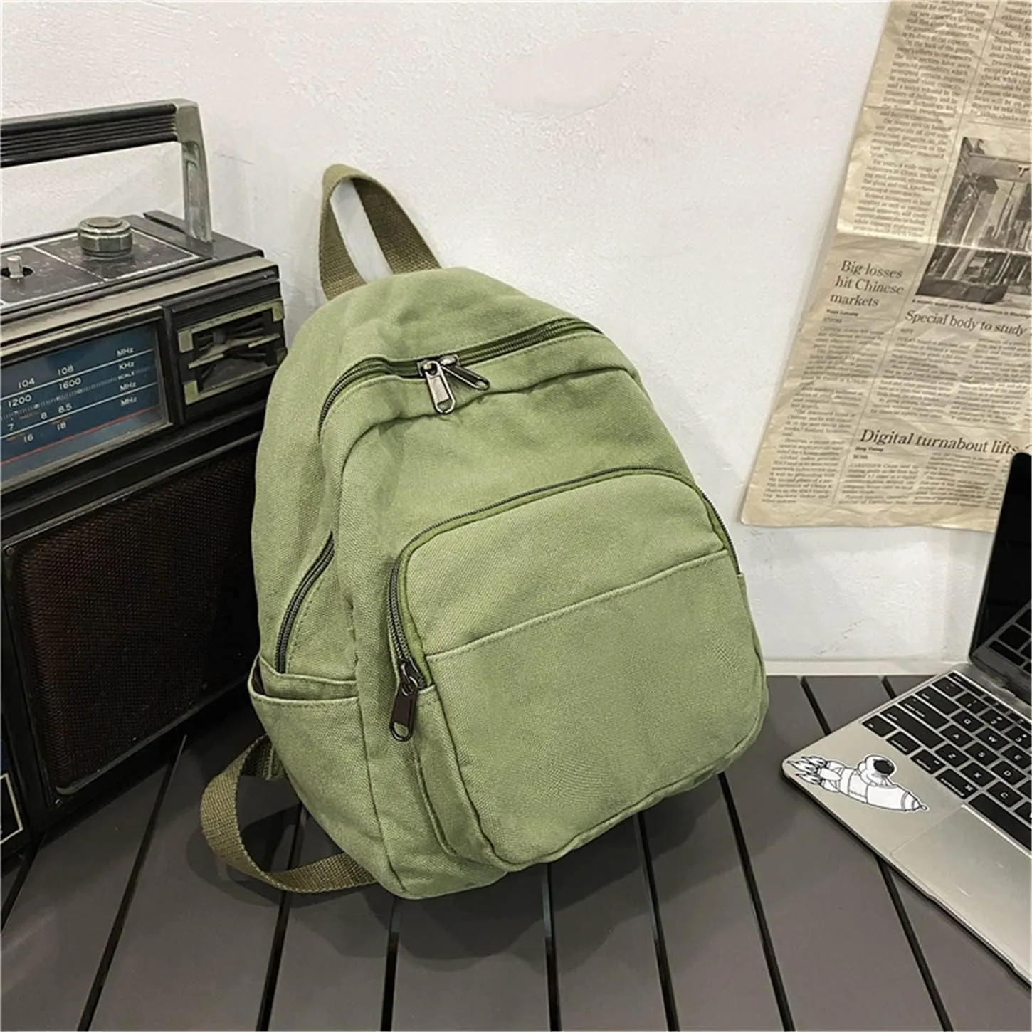 MaxxCloud Vintage Denim Laptop Backpack Casual Canvas Daypack Handbag Purse Lightweight Rucksack Shoulder Bag