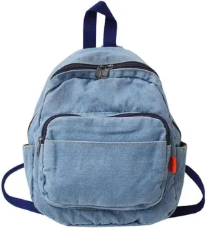 MaxxCloud Vintage Denim Laptop Backpack Casual Canvas Daypack Handbag Purse Lightweight Rucksack Shoulder Bag