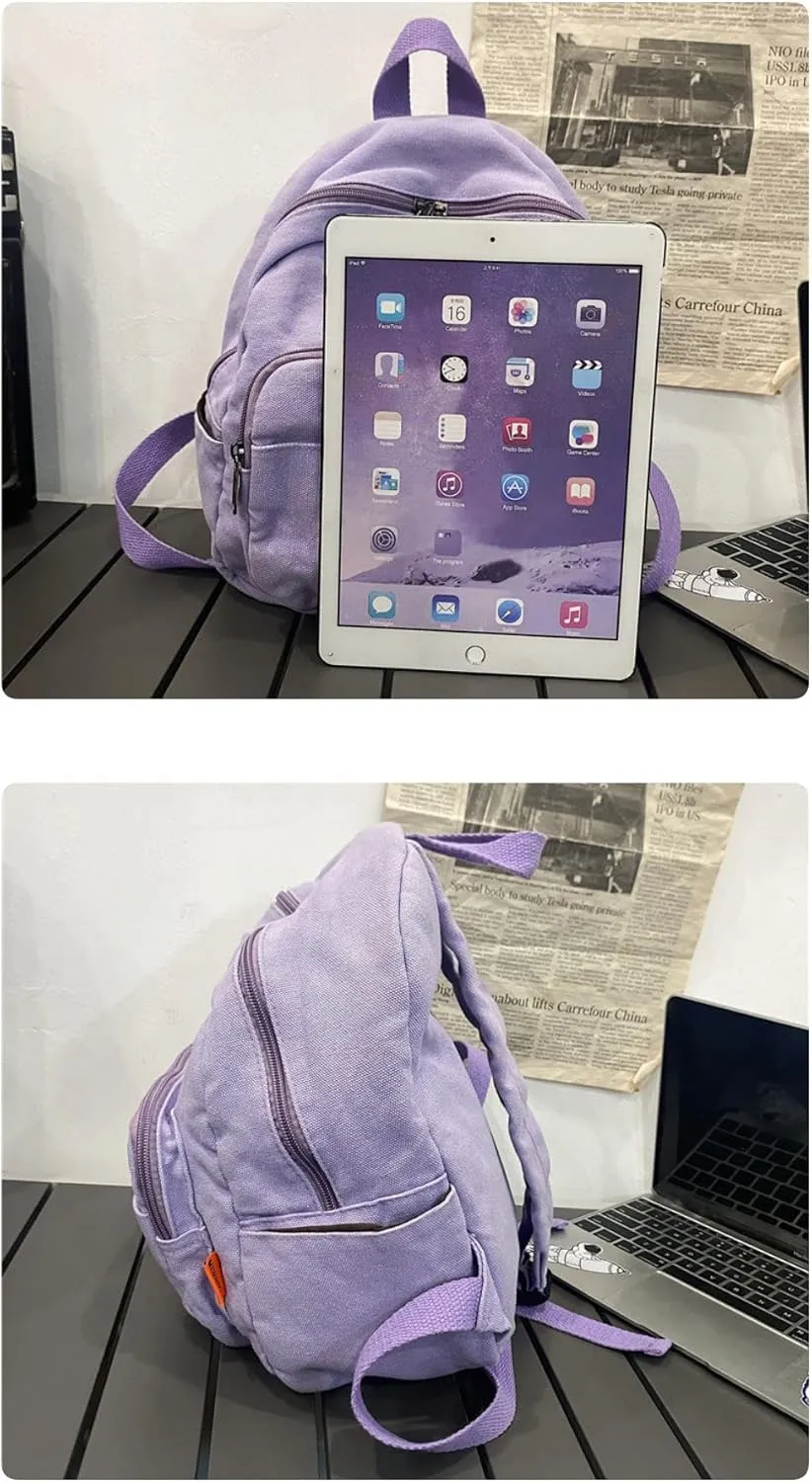 MaxxCloud Vintage Denim Laptop Backpack Casual Canvas Daypack Handbag Purse Lightweight Rucksack Shoulder Bag