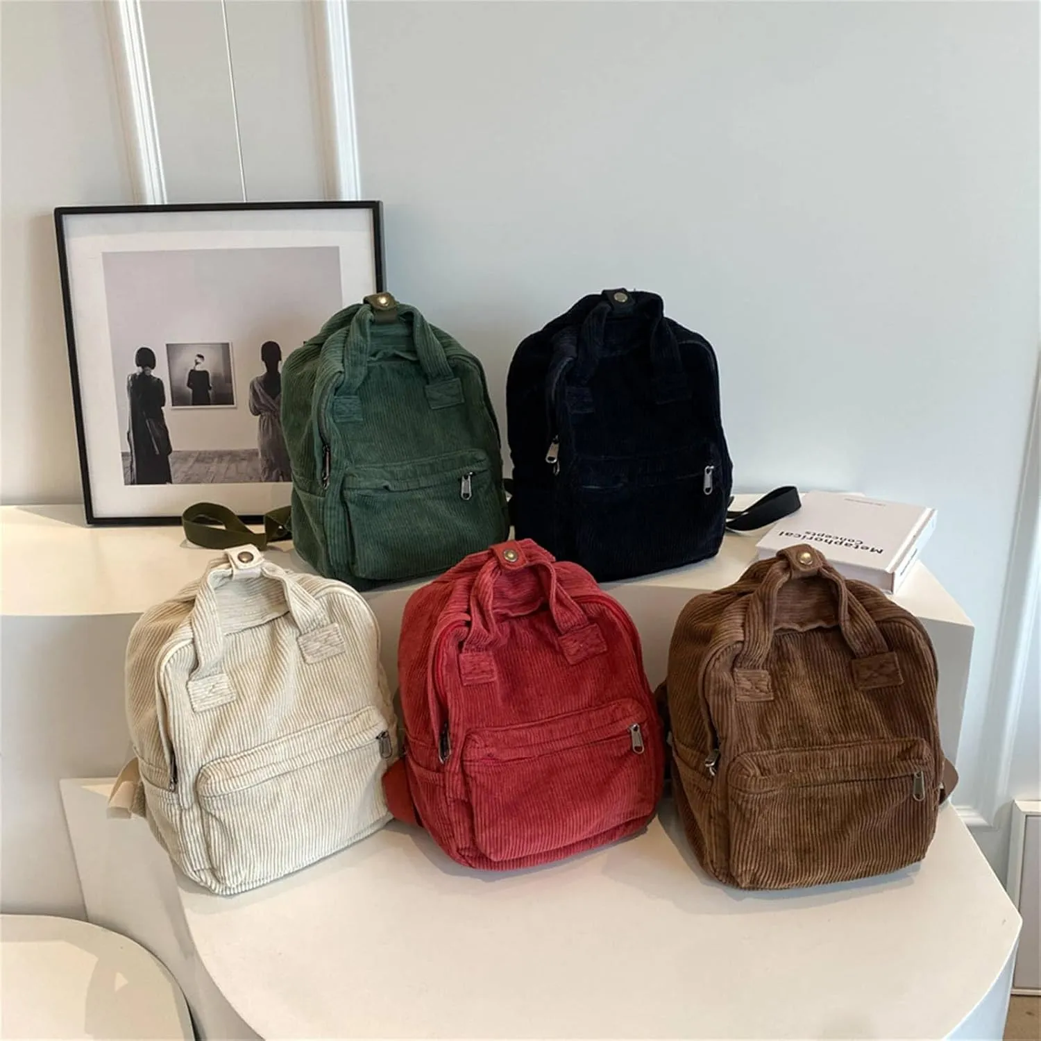 MaxxCloud Vintage Denim Laptop Backpack Casual Canvas Daypack Handbag Purse Lightweight Rucksack Shoulder Bag