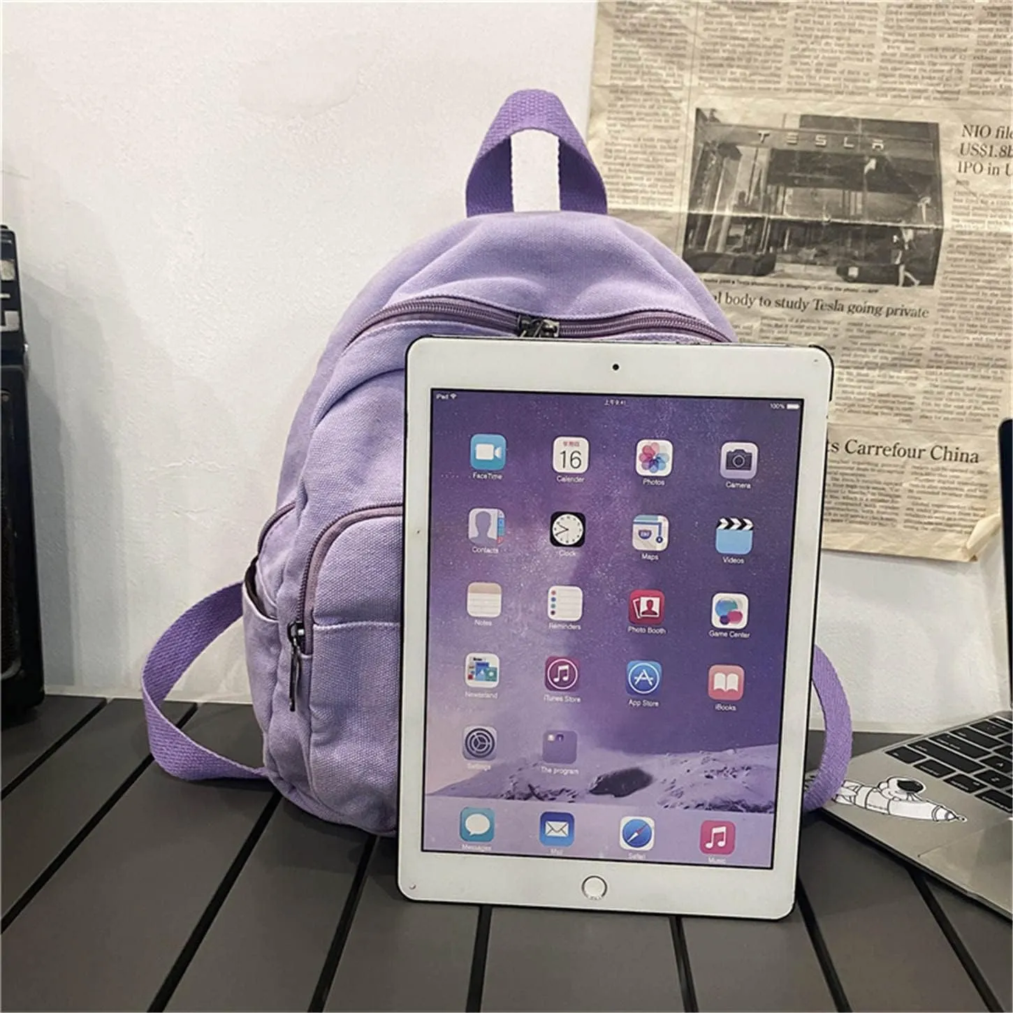 MaxxCloud Vintage Denim Laptop Backpack Casual Canvas Daypack Handbag Purse Lightweight Rucksack Shoulder Bag