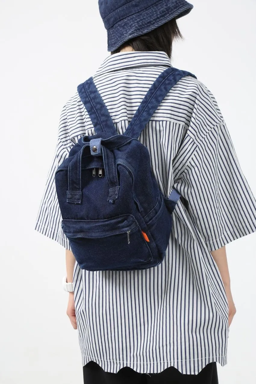 MaxxCloud Vintage Denim Laptop Backpack Casual Canvas Daypack Handbag Purse Lightweight Rucksack Shoulder Bag