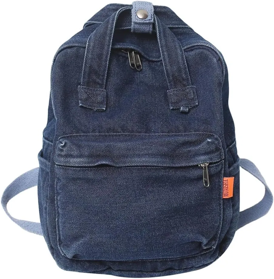 MaxxCloud Vintage Denim Laptop Backpack Casual Canvas Daypack Handbag Purse Lightweight Rucksack Shoulder Bag