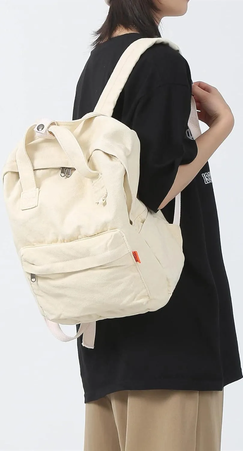 MaxxCloud Vintage Denim Laptop Backpack Casual Canvas Daypack Handbag Purse Lightweight Rucksack Shoulder Bag