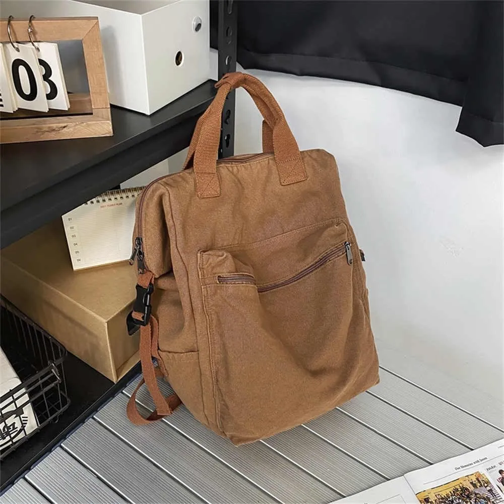 MaxxCloud Vintage Denim Laptop Backpack Casual Canvas Daypack Handbag Purse Lightweight Rucksack Shoulder Bag