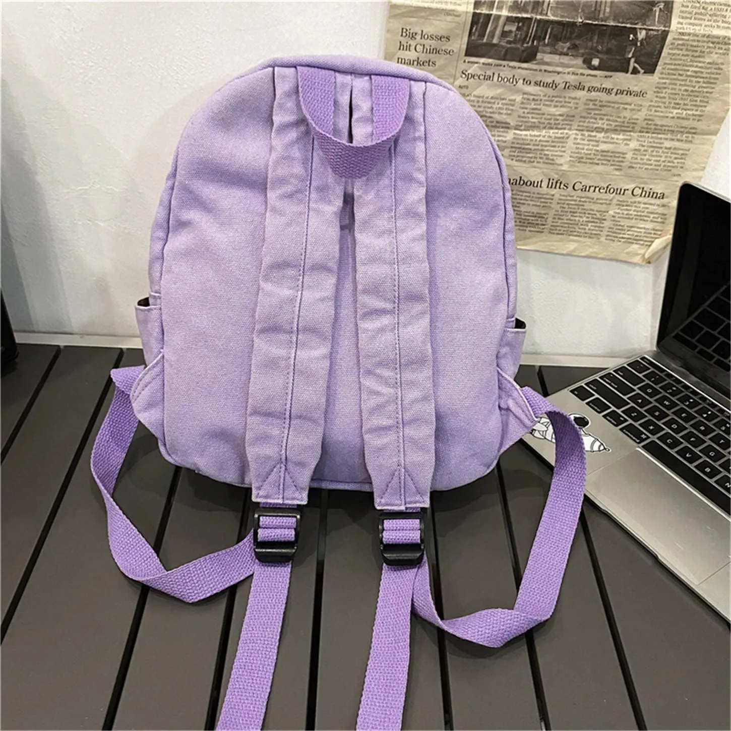 MaxxCloud Vintage Denim Laptop Backpack Casual Canvas Daypack Handbag Purse Lightweight Rucksack Shoulder Bag