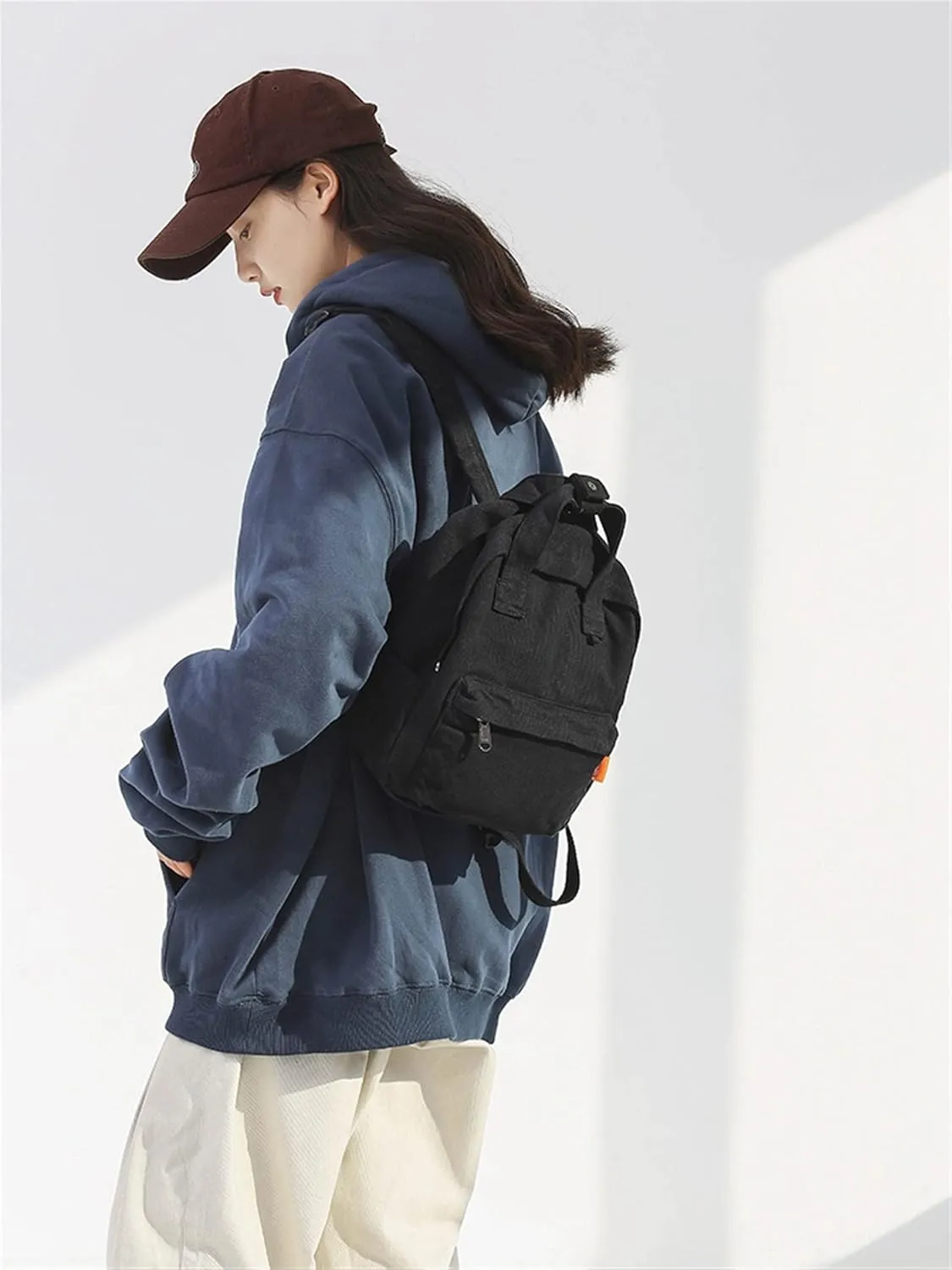 MaxxCloud Vintage Denim Laptop Backpack Casual Canvas Daypack Handbag Purse Lightweight Rucksack Shoulder Bag