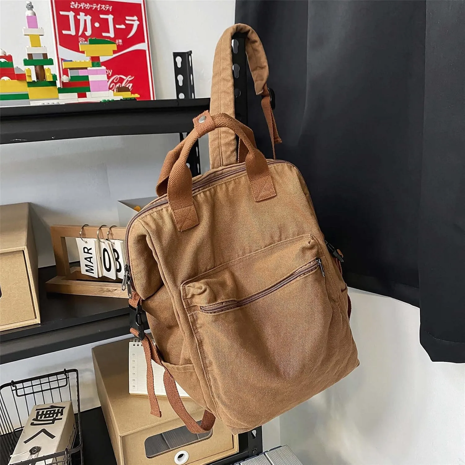 MaxxCloud Vintage Denim Laptop Backpack Casual Canvas Daypack Handbag Purse Lightweight Rucksack Shoulder Bag