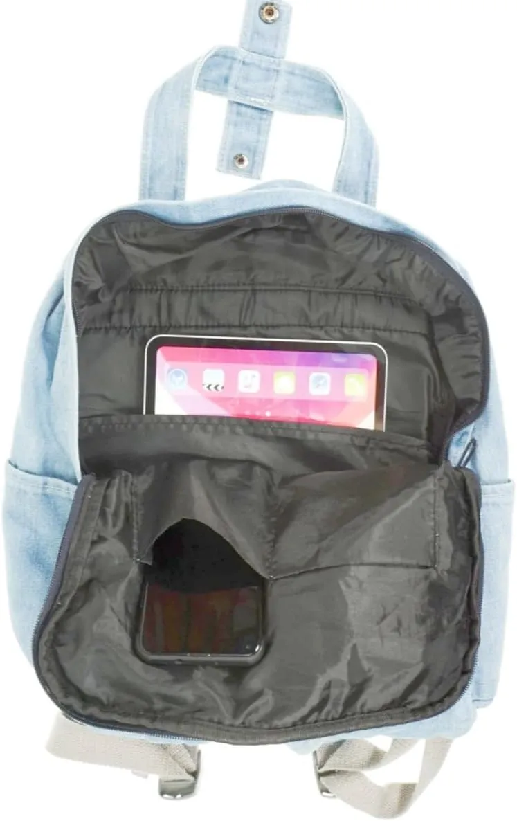 MaxxCloud Vintage Denim Laptop Backpack Casual Canvas Daypack Handbag Purse Lightweight Rucksack Shoulder Bag