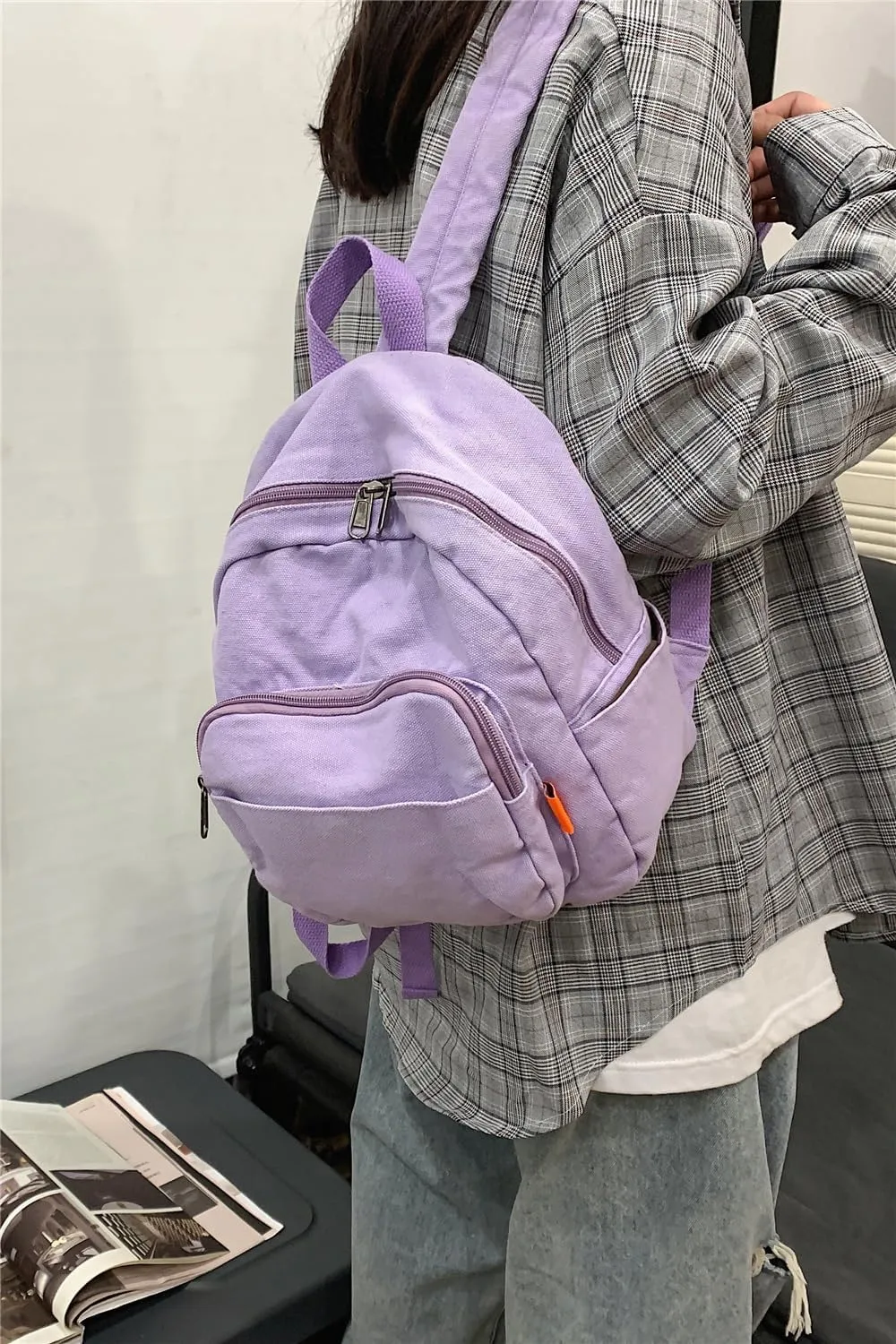 MaxxCloud Vintage Denim Laptop Backpack Casual Canvas Daypack Handbag Purse Lightweight Rucksack Shoulder Bag
