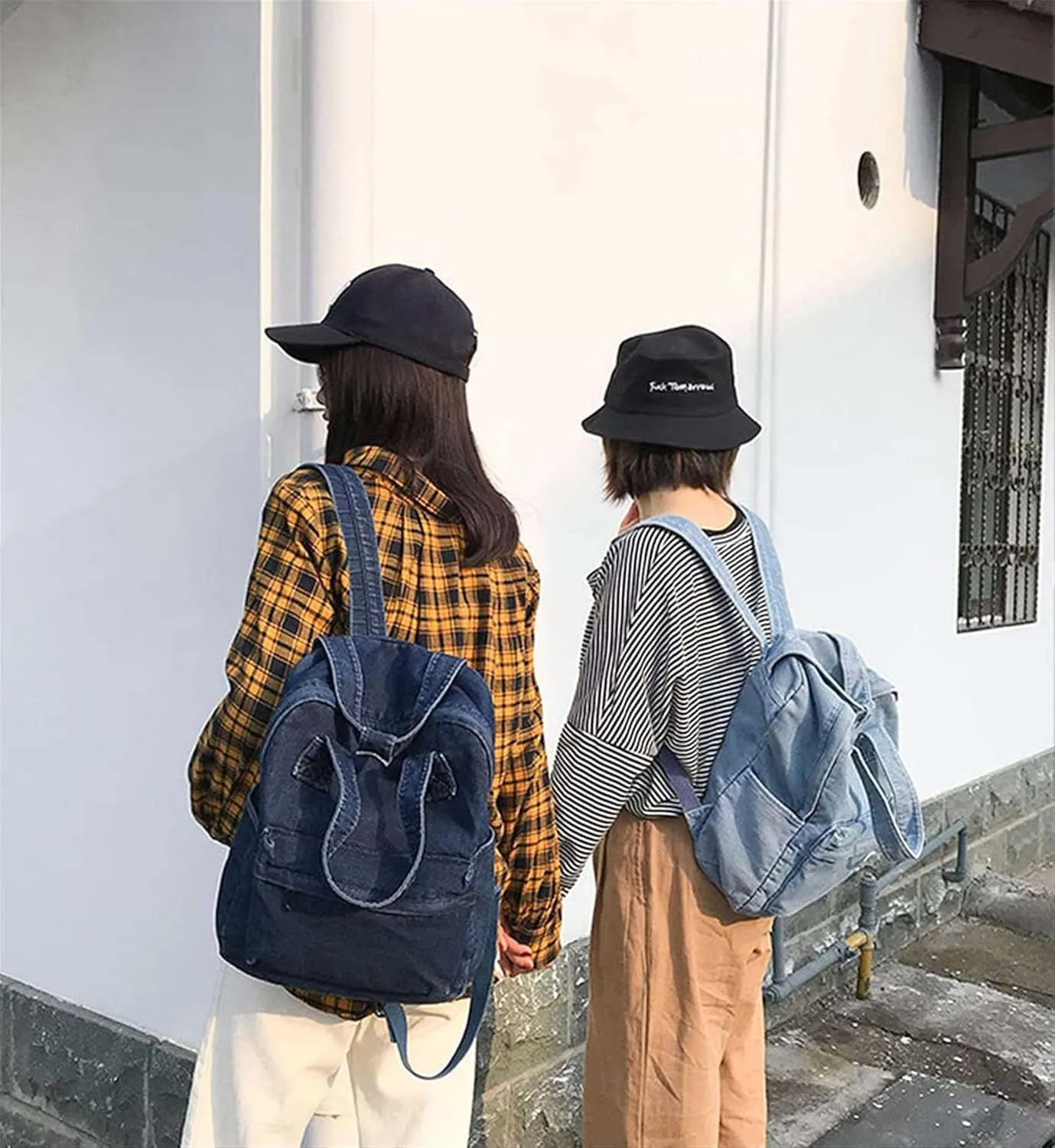 MaxxCloud Vintage Denim Laptop Backpack Casual Canvas Daypack Handbag Purse Lightweight Rucksack Shoulder Bag