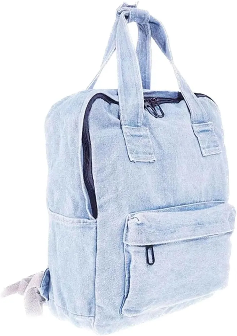 MaxxCloud Vintage Denim Laptop Backpack Casual Canvas Daypack Handbag Purse Lightweight Rucksack Shoulder Bag
