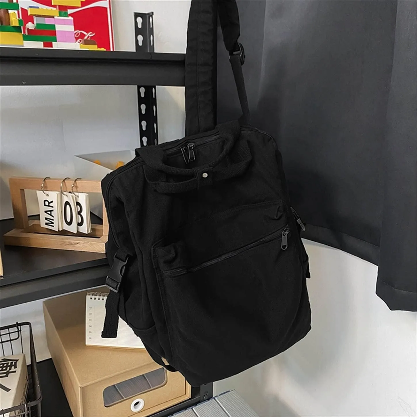 MaxxCloud Vintage Denim Laptop Backpack Casual Canvas Daypack Handbag Purse Lightweight Rucksack Shoulder Bag