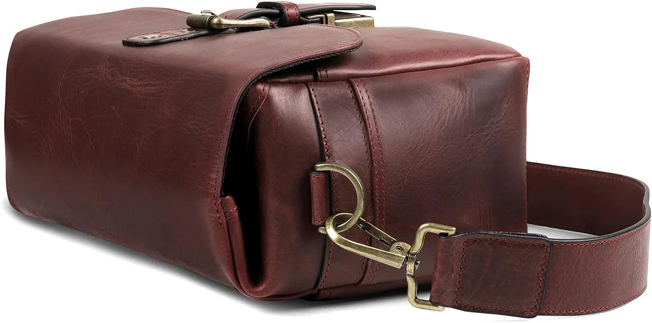 MegaGear Torres Genuine Leather Camera Messenger Bag for Mirrorless, Instant and DSLR Cameras