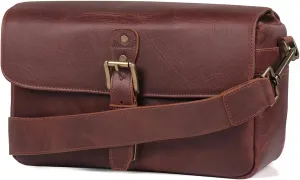 MegaGear Torres Genuine Leather Camera Messenger Bag for Mirrorless, Instant and DSLR Cameras