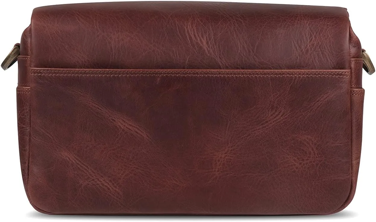 MegaGear Torres Genuine Leather Camera Messenger Bag for Mirrorless, Instant and DSLR Cameras