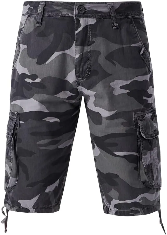 Men's Camouflage Military Cargo Shorts - Summer Regular-Fit Tactical Shorts with Multi-Pockets
