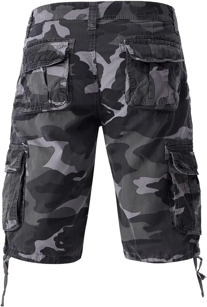 Men's Camouflage Military Cargo Shorts - Summer Regular-Fit Tactical Shorts with Multi-Pockets