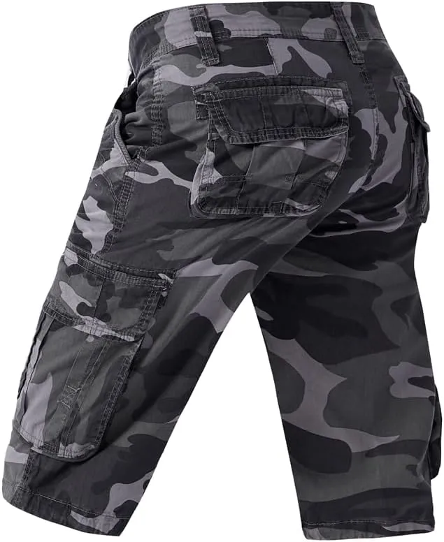 Men's Camouflage Military Cargo Shorts - Summer Regular-Fit Tactical Shorts with Multi-Pockets