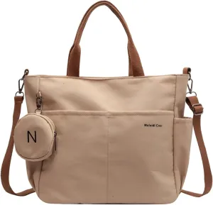 Messenger Bag Women Oxford Waterproof Shoulder Bag Preppy Style Large Capacity Tote Bags with Coin Purse