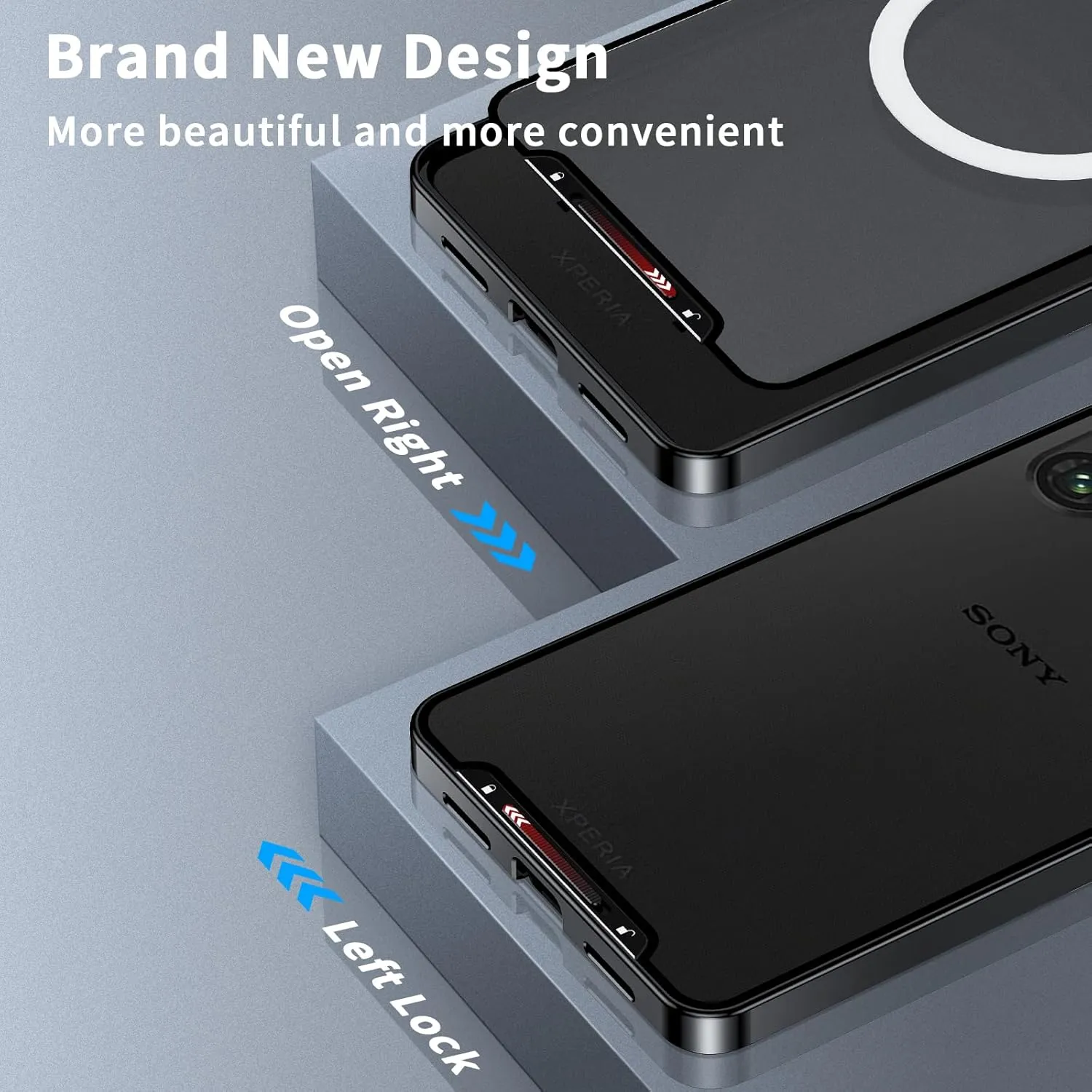 Metal Case for Sony Xperia 1 V (2023), Military-Grade Metal Bumper Shockproof Translucent Cover Matte PC Back Cover with Magnetic Wireless Chager Camera Lens Protection for Sony Xperia 1 V (Black)