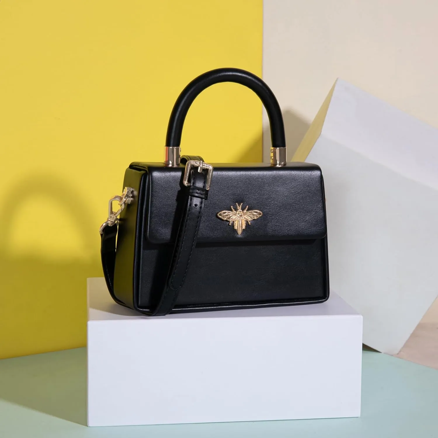 Milan Chiva Small Top Handle Purses for Women Mini Satchel Crossbody Bag Elegant Square Bag