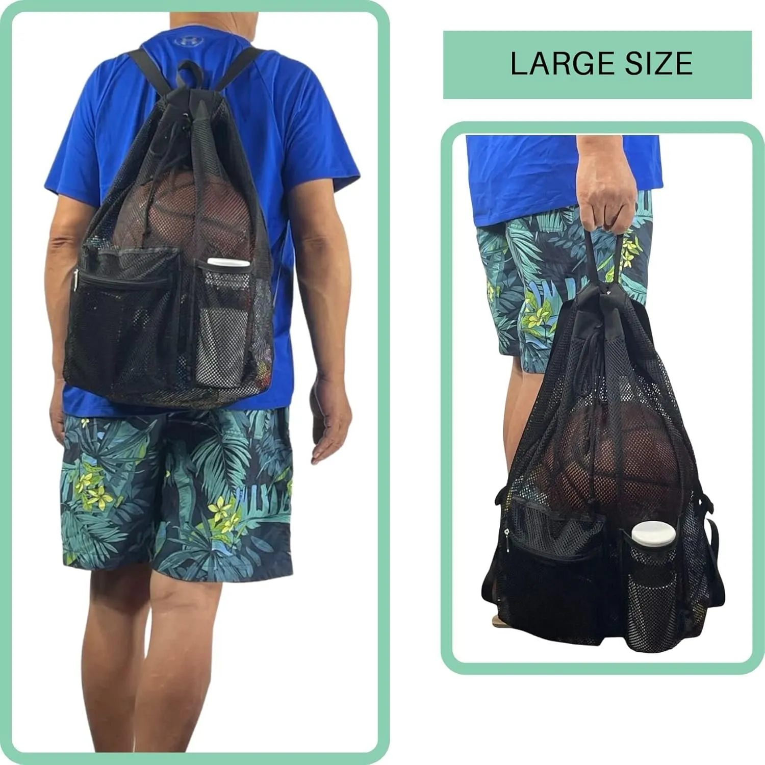 Mildbeer Large Drawstring Backpack for Men Women Athletic Gym Sports Workout Beach Swimming Commuting Travel
