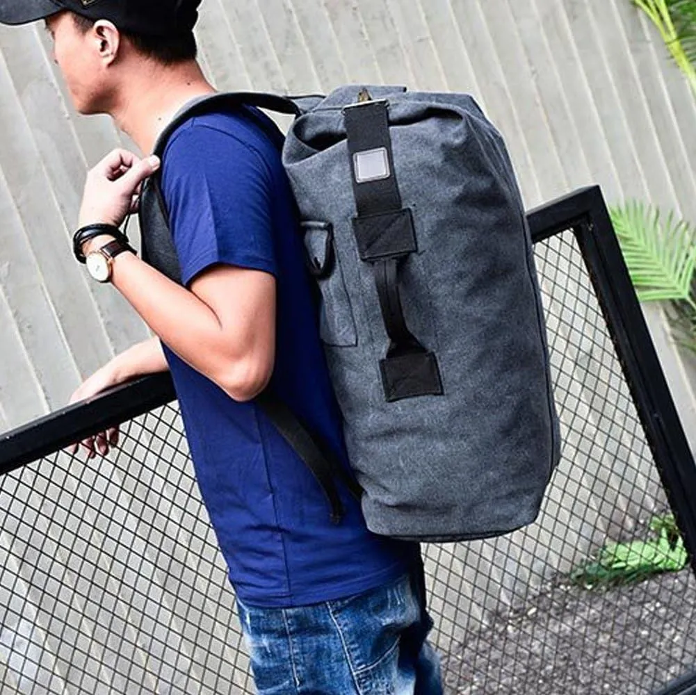 Military Duffel Bag Top Load Double Strap Canvas Backpack Army Travel Big Size