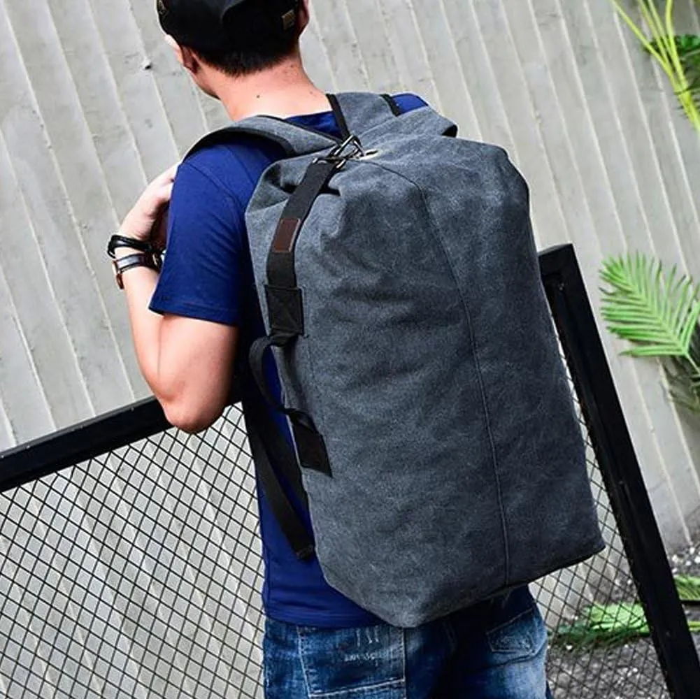 Military Duffel Bag Top Load Double Strap Canvas Backpack Army Travel Big Size