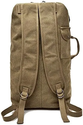 Military Duffel Bag Top Load Double Strap Canvas Backpack Army Travel Big Size,Large Capacity Travel Climbing Bag