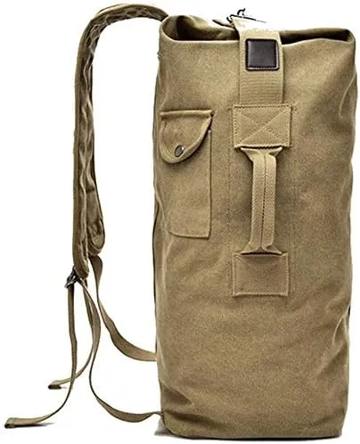 Military Duffel Bag Top Load Double Strap Canvas Backpack Army Travel Big Size,Large Capacity Travel Climbing Bag