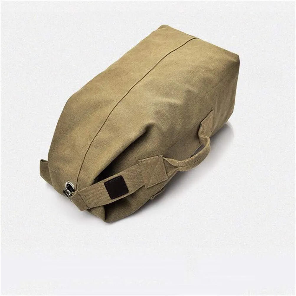 Military Duffel Bag Top Load Double Strap Canvas Backpack Army Travel (upgrade army green small)