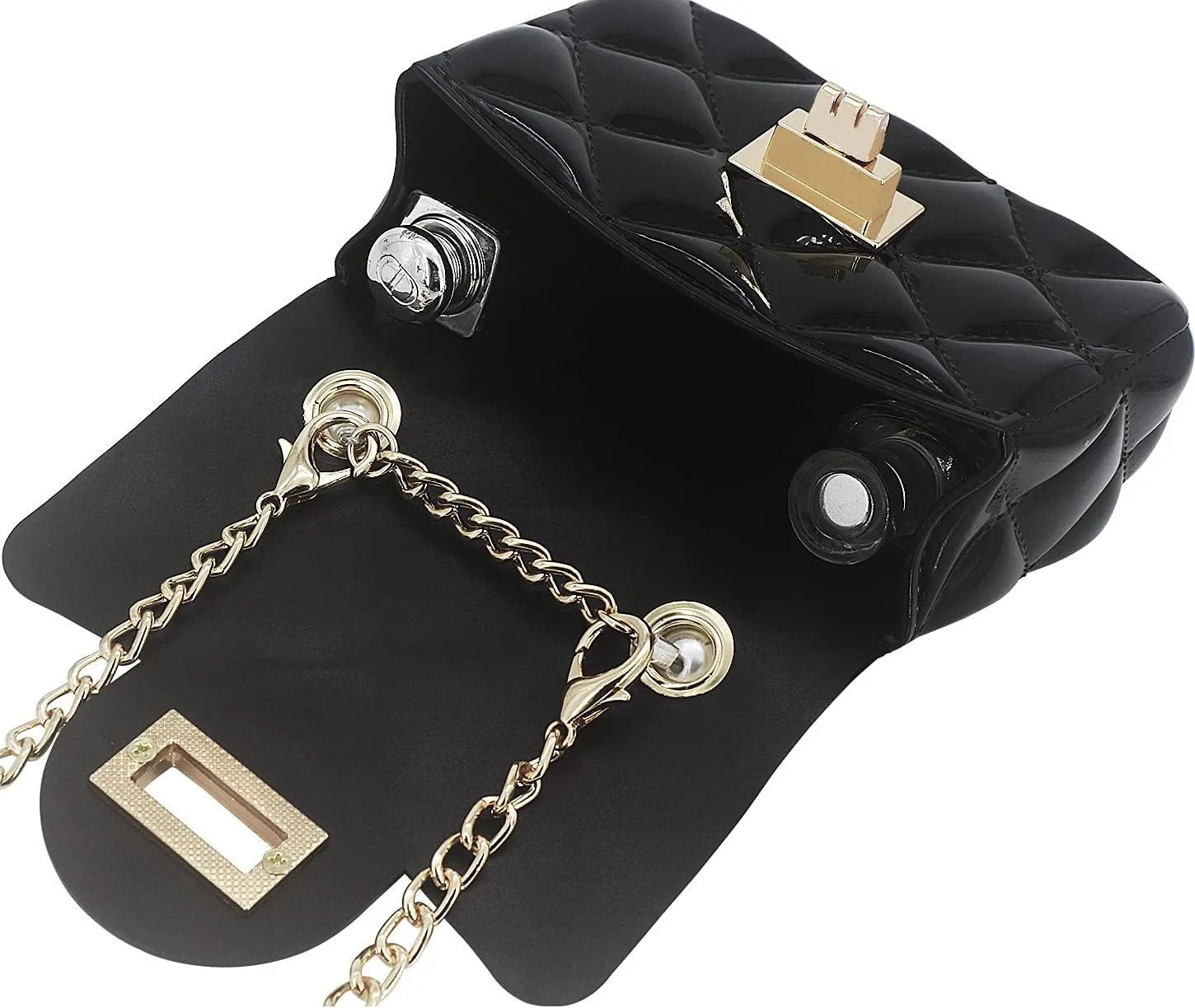 Mini Jelly Purse Flap Handbag with Pearls Top Handle Faux Quilted Crossbody Bag