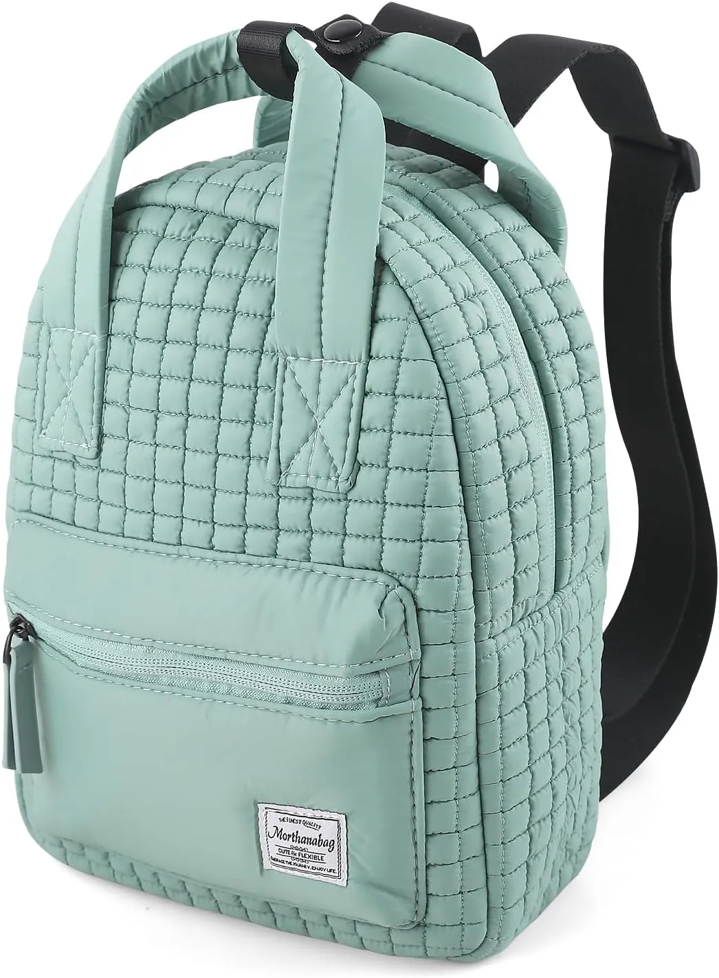 Mini Quilted Puffer Backpack for Women,Lightweight Puffy Bookbag,Small Casual Daypack for Ladies,Green