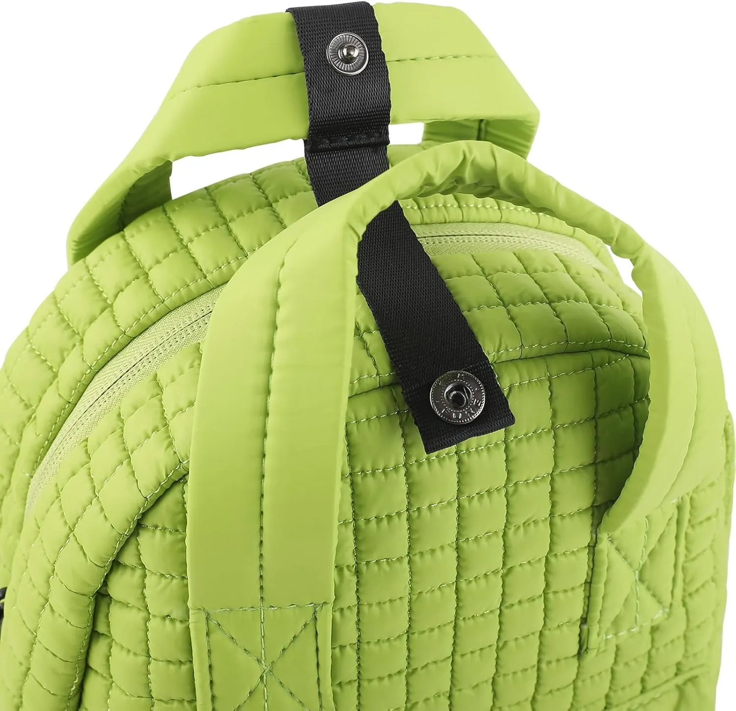 Mini Quilted Puffer Backpack for Women,Lightweight Puffy Bookbag,Small Casual Daypack for Ladies,Mint Green