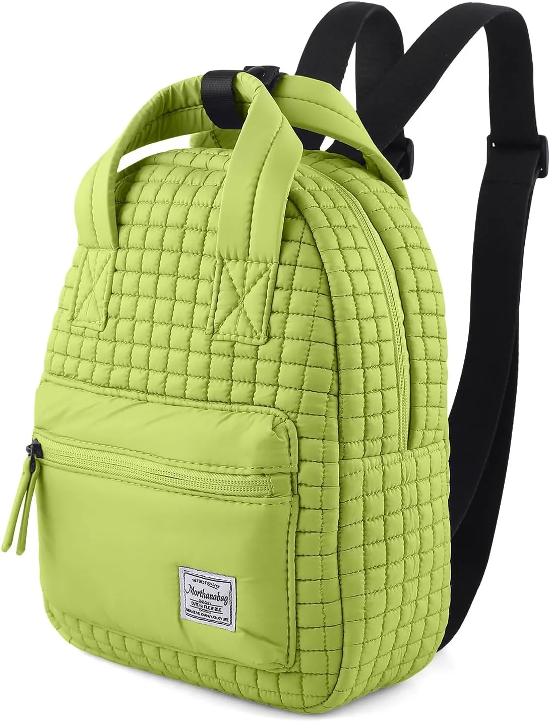 Mini Quilted Puffer Backpack for Women,Lightweight Puffy Bookbag,Small Casual Daypack for Ladies,Mint Green