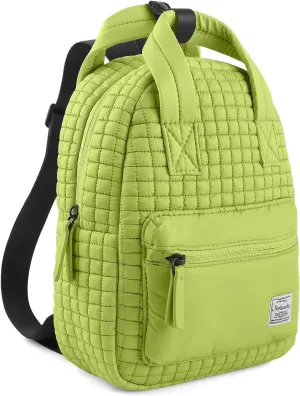Mini Quilted Puffer Backpack for Women,Lightweight Puffy Bookbag,Small Casual Daypack for Ladies,Mint Green