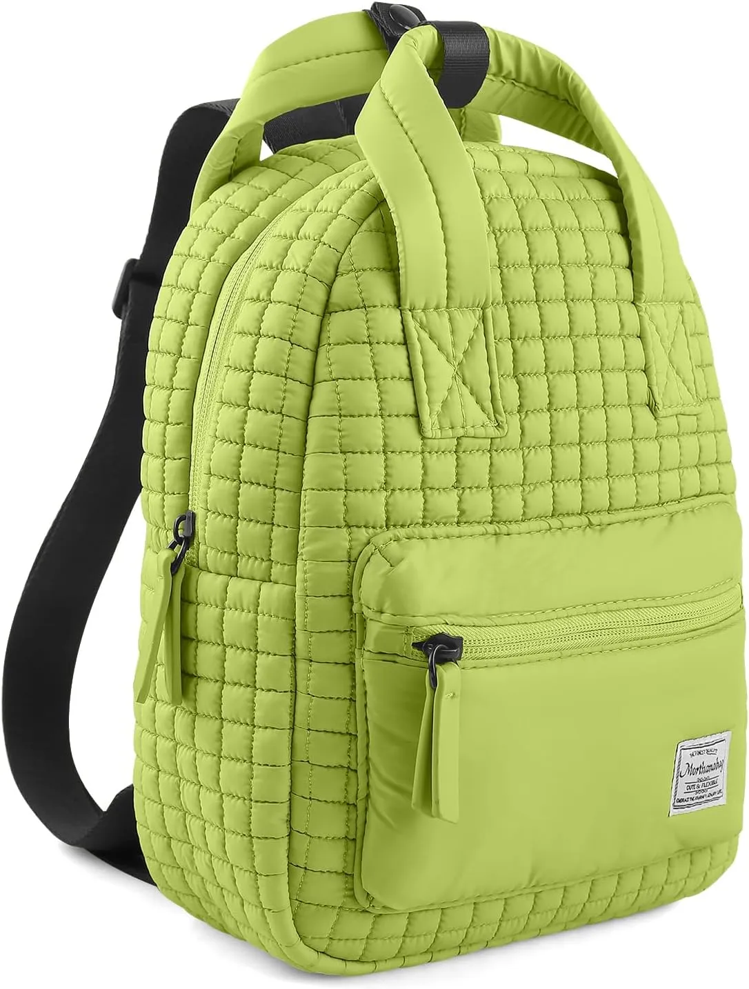 Mini Quilted Puffer Backpack for Women,Lightweight Puffy Bookbag,Small Casual Daypack for Ladies,Mint Green
