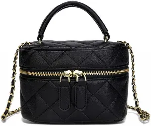 Mini Quilted Square Box Bag Crossbody Handbag With Metal Chain Strap for Women