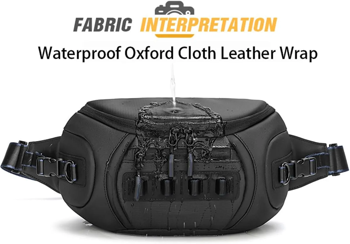 Mirrorless Camera Sling Bag Waterproof, Crossbody Fanny Pack Belt Bags Women Men Shoulder Sling Bag (Black,33 * 10 * 18.5cm)