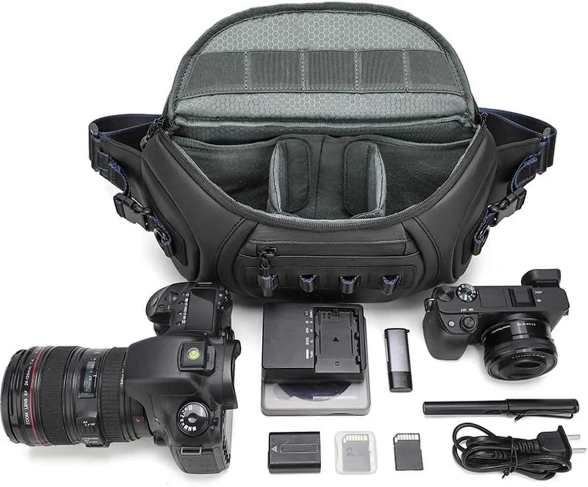 Mirrorless Camera Sling Bag Waterproof, Crossbody Fanny Pack Belt Bags Women Men Shoulder Sling Bag (Green,33 * 10 * 18.5cm)