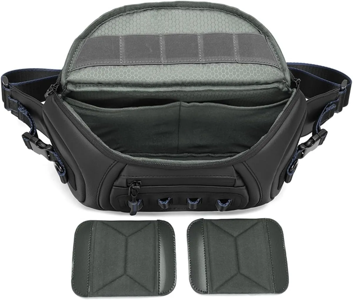 Mirrorless Camera Sling Bag Waterproof, Crossbody Fanny Pack Belt Bags Women Men Shoulder Sling Bag (Green,33 * 10 * 18.5cm)
