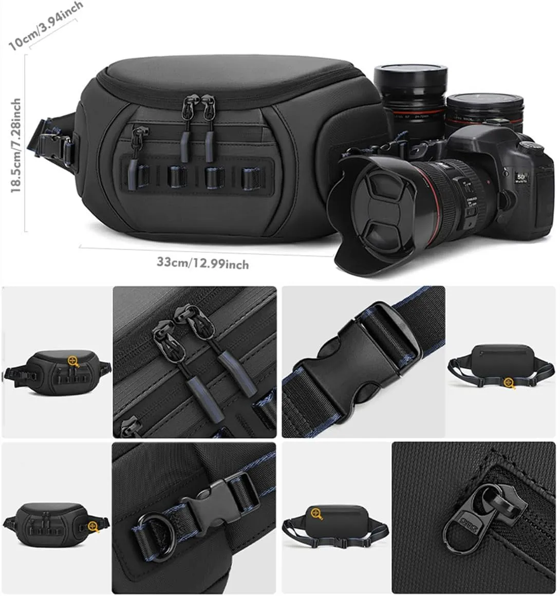 Mirrorless Camera Sling Bag Waterproof, Crossbody Fanny Pack Belt Bags Women Men Shoulder Sling Bag (Green,33 * 10 * 18.5cm)